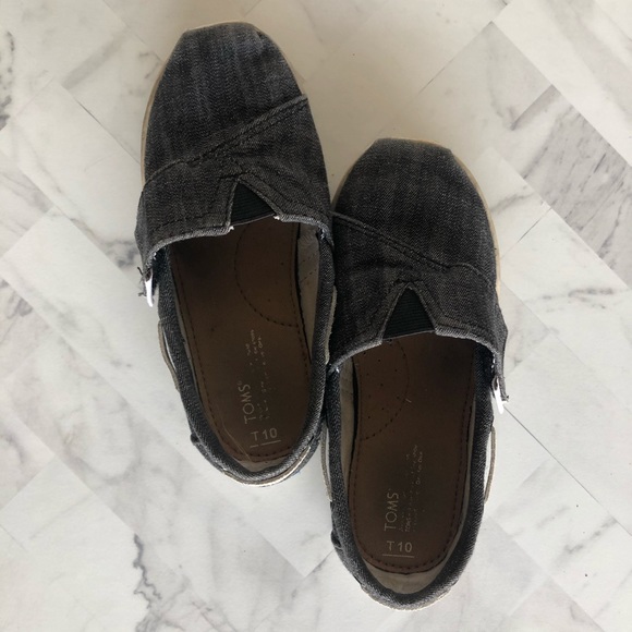 Boys Grey Toms Shoes size 10 - Picture 2 of 5